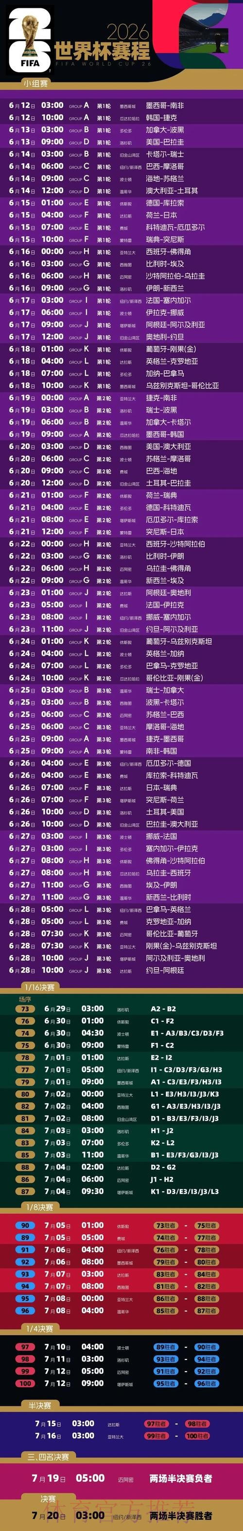 2026世界杯比赛时间高清版全程直播免费观看 2026世界杯比赛时间高清版全程直播免费观看
